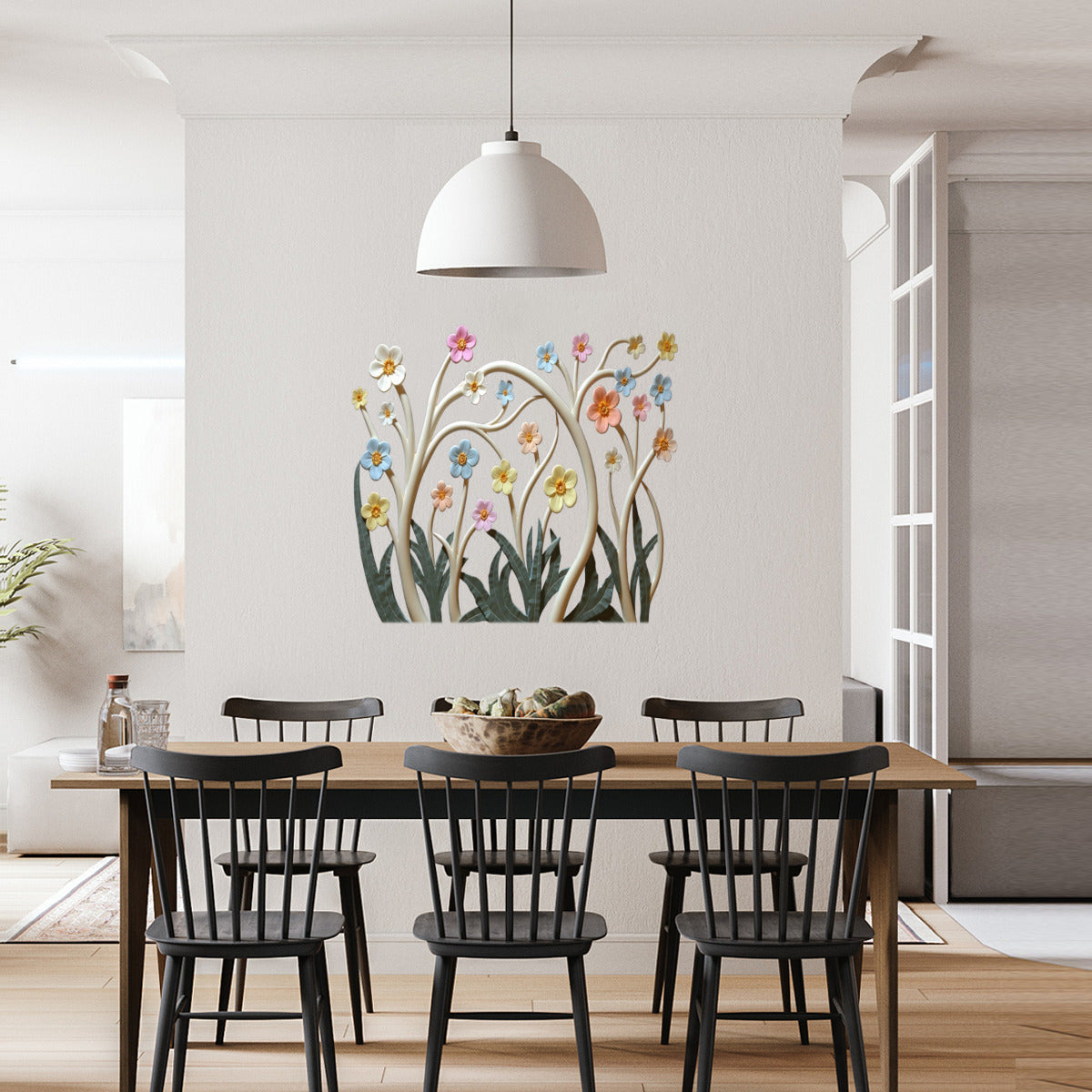 Whimsical Bloom Tree Wall Art - 3D Floral Decor for Nursery or Kids Room - Iron Painting - VibVie