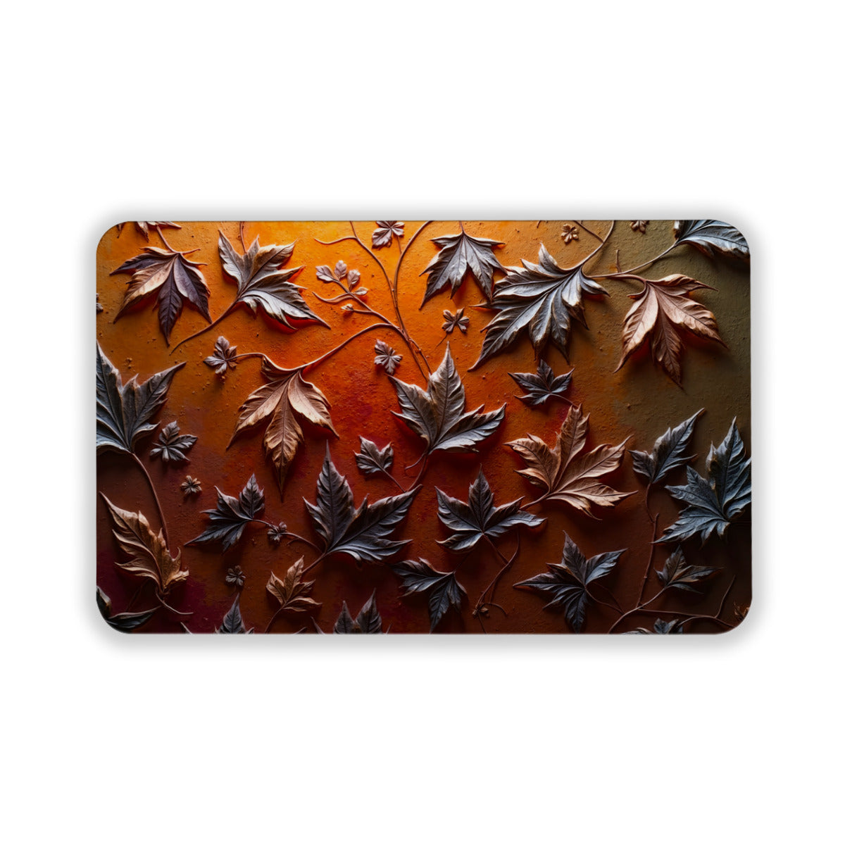 Autumnal Embossed Maple Leaf Doormat – Non-Slip Entryway Decor - Area Rug - VibVie Rug