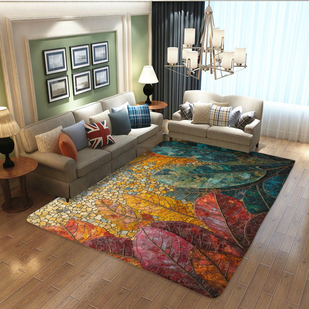 Autumn Mosaic Leaf Area Rug - Area Rug - VibVie