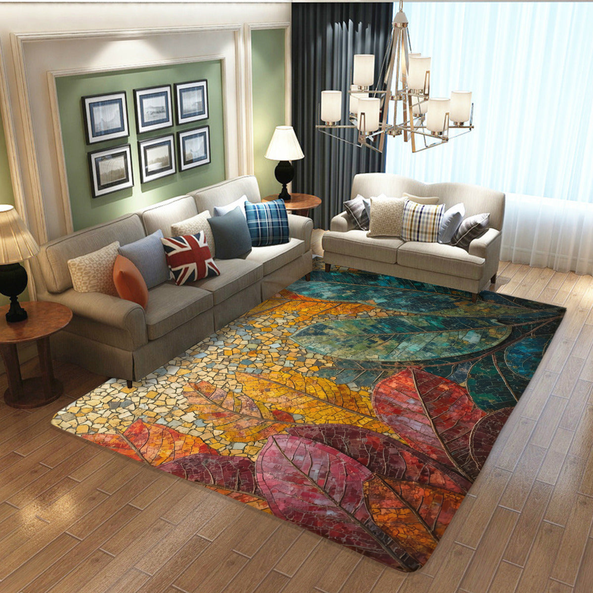 Autumn Mosaic Leaf Area Rug - Area Rug - VibVie