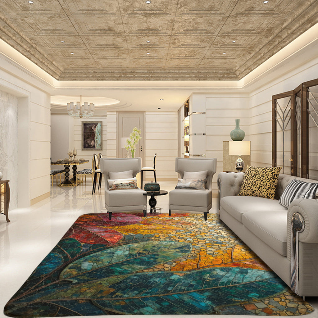 Autumn Mosaic Leaf Area Rug - Area Rug - VibVie