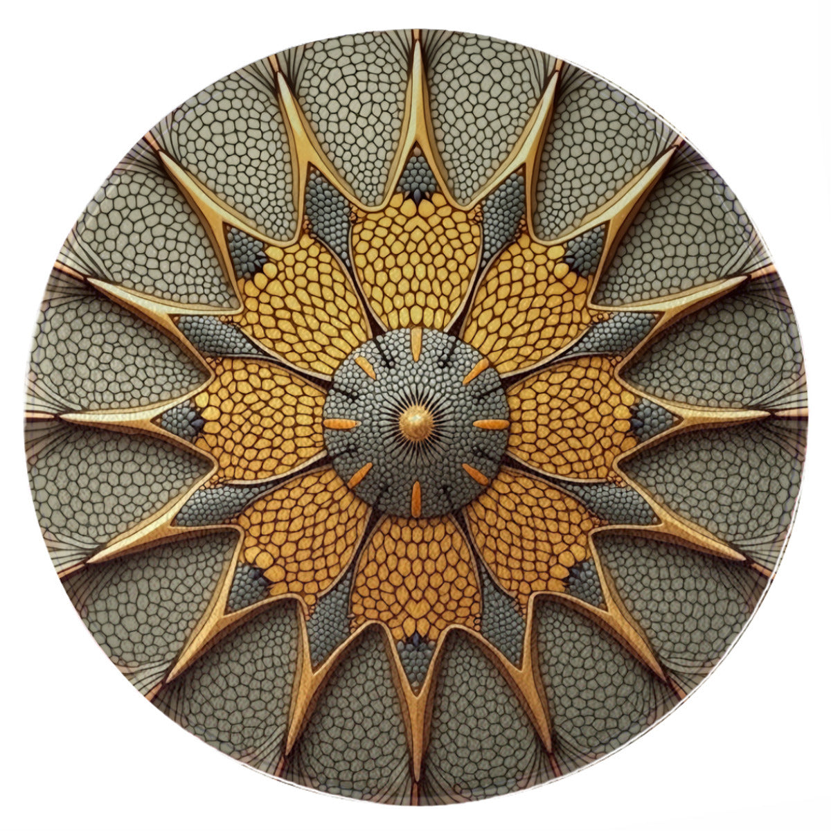 Golden Urchin: Geometric Round Area Rug - Area Rug - VibVie Rug