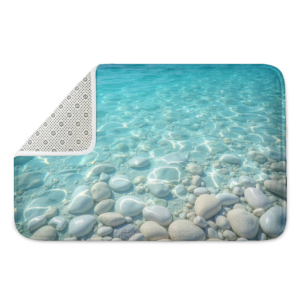 Coastal Pebble Beach Doormat – Non-Slip Ocean Entryway Mat - Area Rug - VibVie Rug