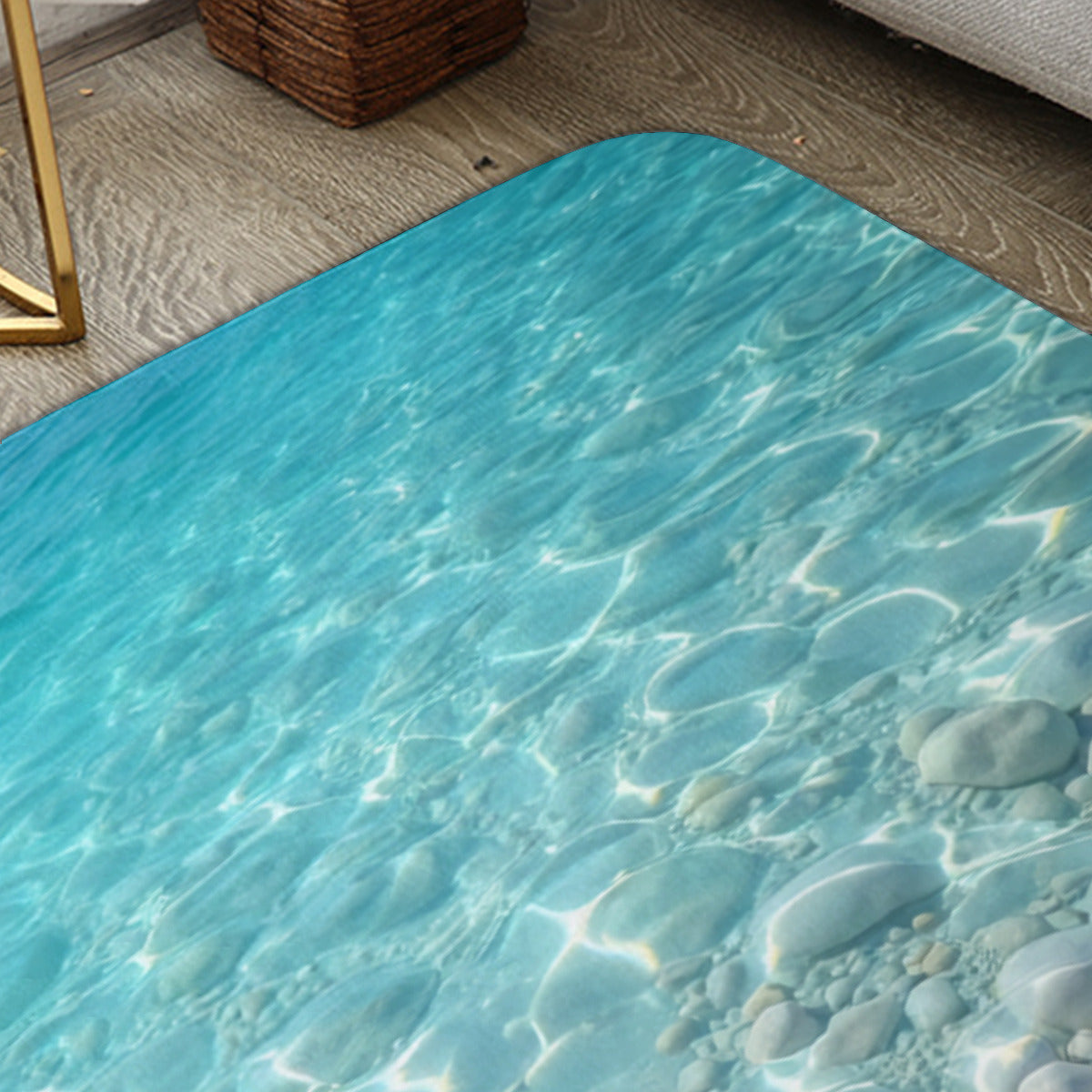 Coastal Pebble Beach Doormat – Non-Slip Ocean Entryway Mat - Area Rug - VibVie Rug