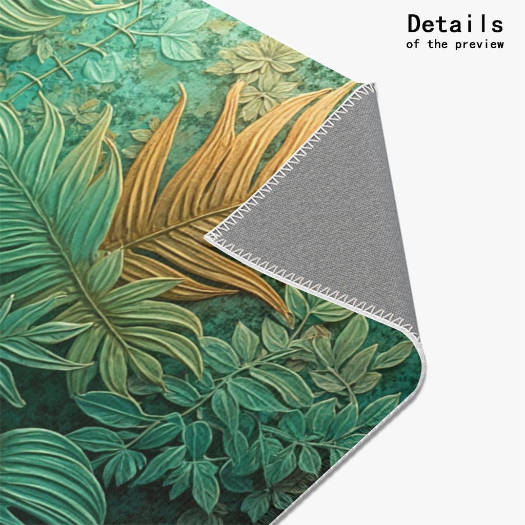 Emerald Canopy: Tropical Botanical Area Rug - Area Rug - VibVie Rug