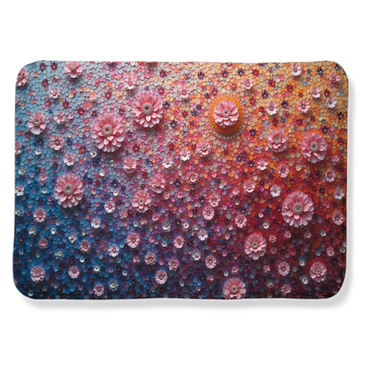 Blossom Gradient Rug - Modern Floral Living Room Rug - Area Rug - VibVie