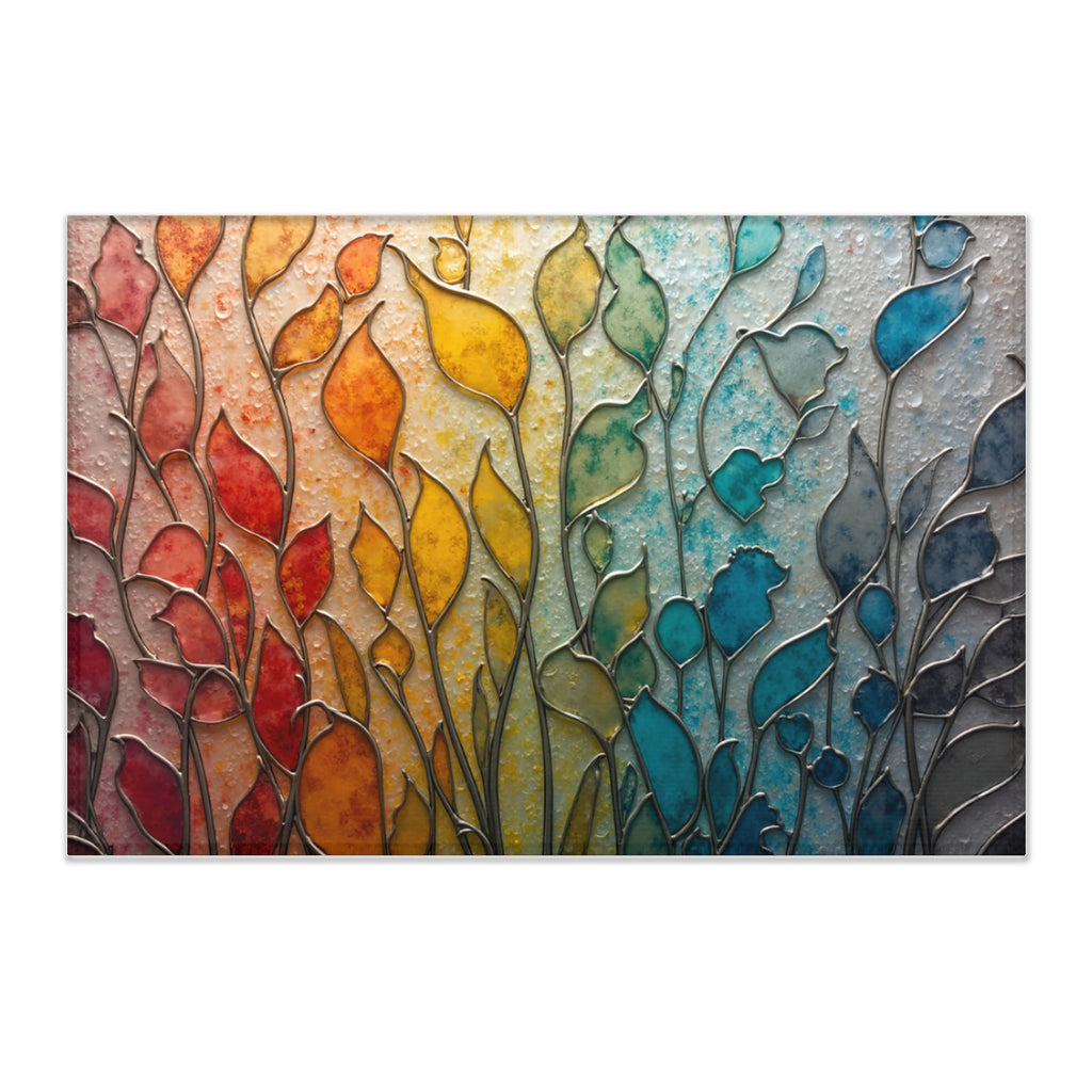 Spectrum Leaf Area - Contemporary Rainbow Patterned Living Room Rug - Area Rug - Printdoors - Area Rug