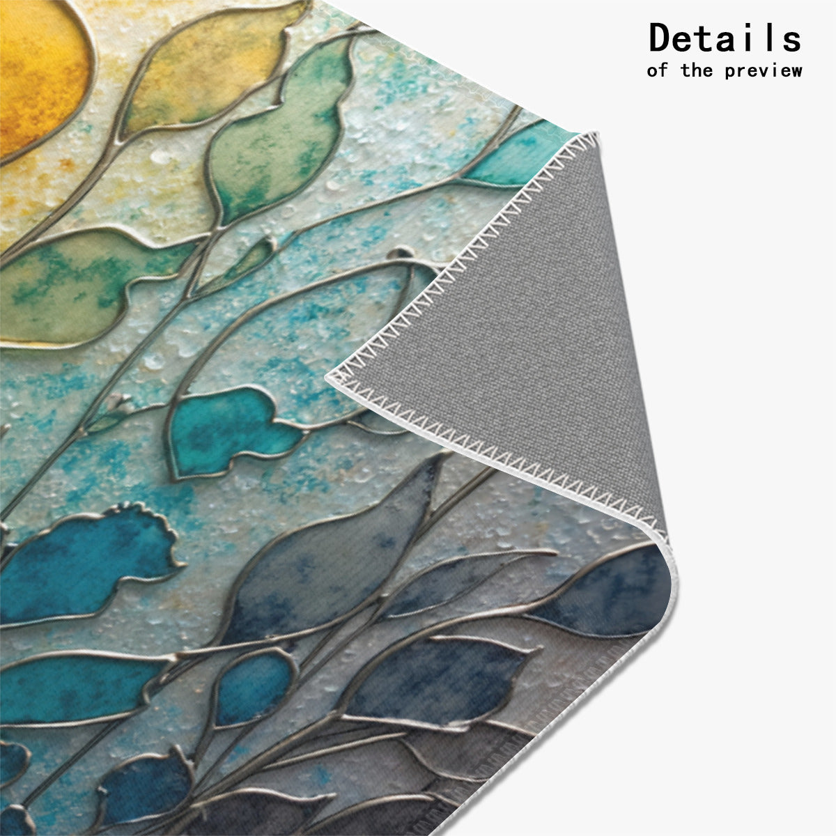 Spectrum Leaf Area - Contemporary Rainbow Patterned Living Room Rug - Area Rug - Printdoors - Area Rug