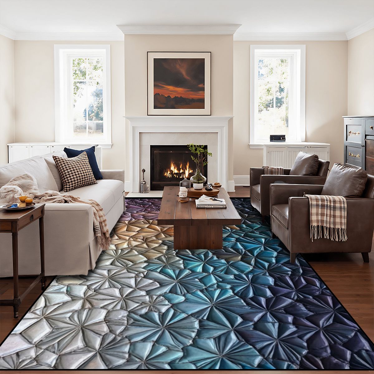 Alfombra geométrica Colorburst - 304 x 244 cm