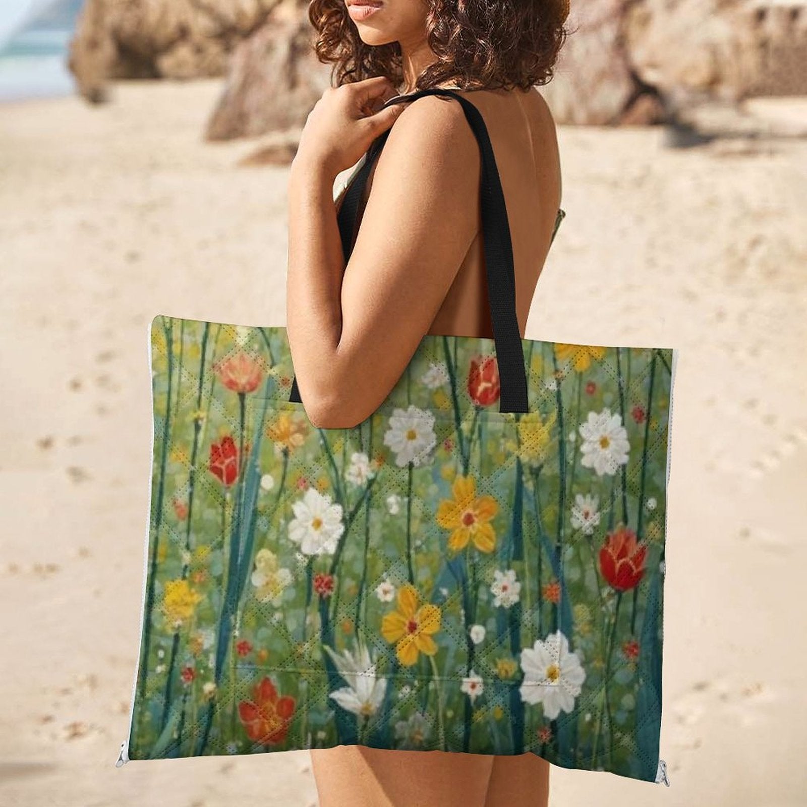 Wildflower Meadow Picnic Blanket Bag - Convertible Outdoor Mat