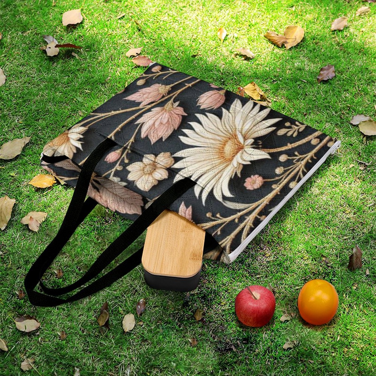 Vintage Bloom Picnic Blanket Bag - Elegant Convertible Mat