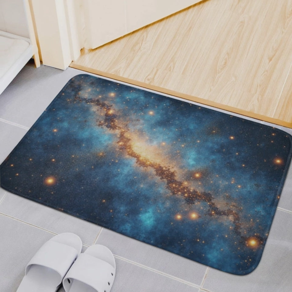 Alfombra de baño con cielo estrellado: Elegancia galáctica para el hogar