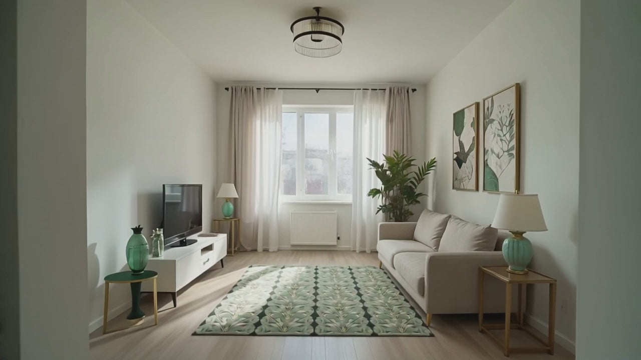 VibVieLivingRoomGreenRug